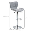 Bar Stools Set of 2 Swivel Stool Adjustable Height Bar Chairs with Footrest for Kitchen Dining Home Pub, Grey Pieces Chair with/ Pub