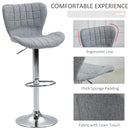 Bar Stools Set of 2 Swivel Stool Adjustable Height Bar Chairs with Footrest for Kitchen Dining Home Pub, Grey Pieces Chair with/ Pub