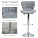 Bar Stools Set of 2 Swivel Stool Adjustable Height Bar Chairs with Footrest for Kitchen Dining Home Pub, Grey Pieces Chair with/ Pub