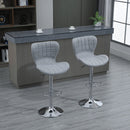 Bar Stools Set of 2 Swivel Stool Adjustable Height Bar Chairs with Footrest for Kitchen Dining Home Pub, Grey Pieces Chair with/ Pub