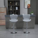 Bar Stools Set of 2 Swivel Stool Adjustable Height Bar Chairs with Footrest for Kitchen Dining Home Pub, Grey Pieces Chair with/ Pub