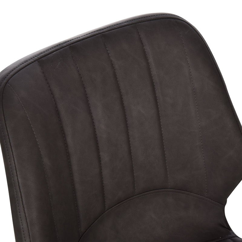 PU Leather Upholstered Set-of-2 Moulded Dining Chairs Brown