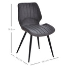 PU Leather Upholstered Set-of-2 Moulded Dining Chairs Grey