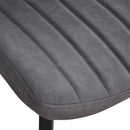 PU Leather Upholstered Set-of-2 Moulded Dining Chairs Grey