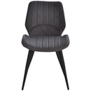 PU Leather Upholstered Set-of-2 Moulded Dining Chairs Grey