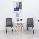 Flannelette Tufted Twin-Pair Dining Chairs Grey