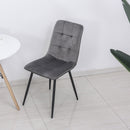 Flannelette Tufted Twin-Pair Dining Chairs Grey