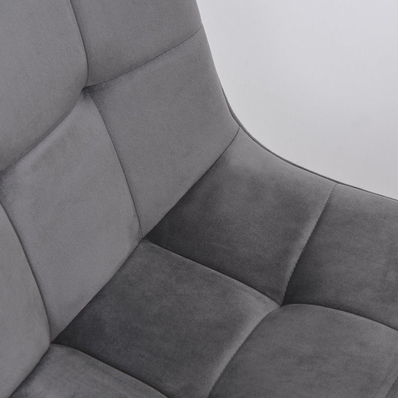 Flannelette Tufted Twin-Pair Dining Chairs Grey