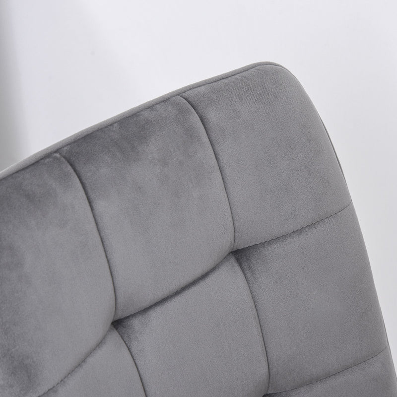 Flannelette Tufted Twin-Pair Dining Chairs Grey