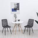 Flannelette Tufted Twin-Pair Dining Chairs Grey