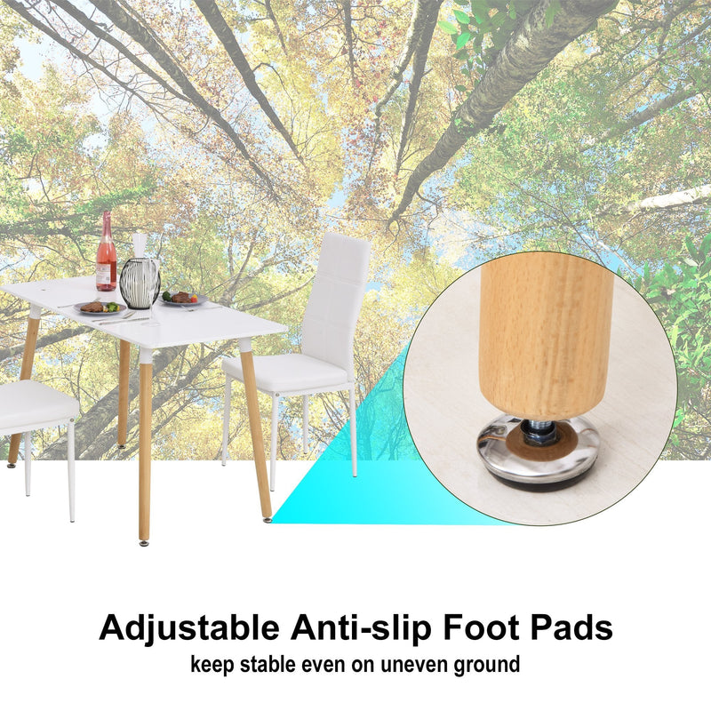 Scandinavian Dining Table With Adjustable Foot Pads Workstation Home Furniture Beech Wood Legs