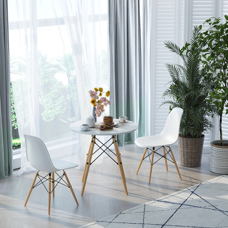 MDF Round Nordic Dining Table White/Brown