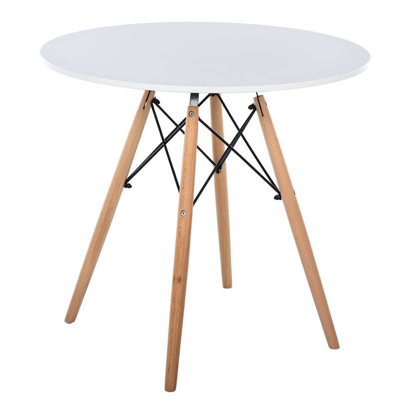 MDF Round Nordic Dining Table White/Brown