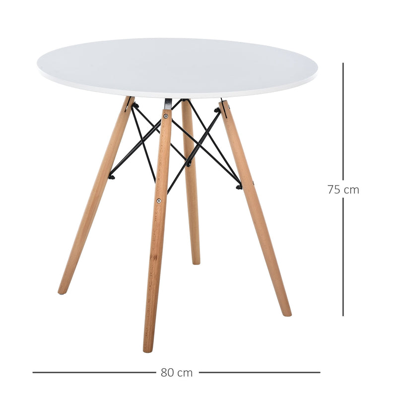 MDF Round Nordic Dining Table White/Brown