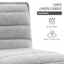 Modern Linen Fabric Upholstered Barstool Padded Chairs with Swivel Seat & Rubberwood Footrest, Light Grey Footrest