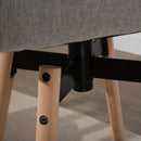 Modern Linen Fabric Upholstered Barstool Padded Chairs with Swivel Seat & Rubberwood Footrest, Light Grey Footrest