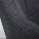 2 Pieces Linen-Touch Fabric Dining Chair with Grid Pattern Cushion and Backrest, Sponge Padded Armchair for Living Room, Bedroom, Office