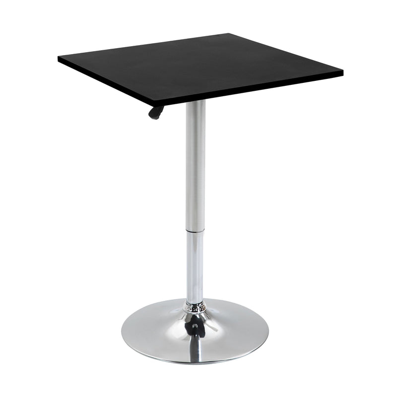 HOMCOM Modern Height Adjustable Counter Bar Table with 360° Swivel Table top - Black & Silver