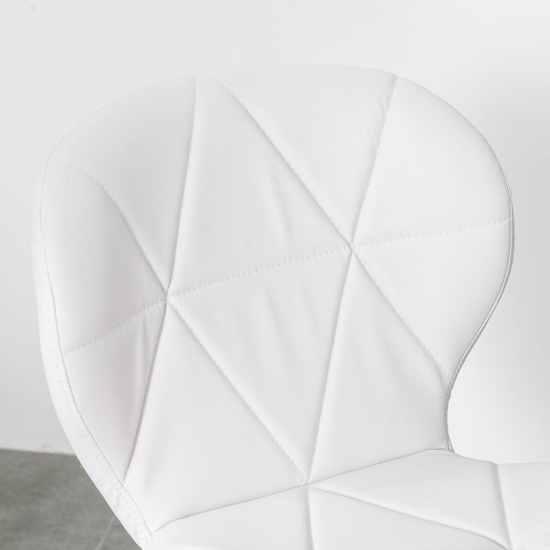 Armless Dining Chair Ergonomic Curved Accent Chair PU Leather Seat with Beech Wood Legs