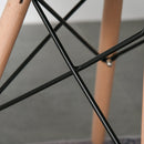 Armless Dining Chair Ergonomic Curved Accent Chair PU Leather Seat with Beech Wood Legs