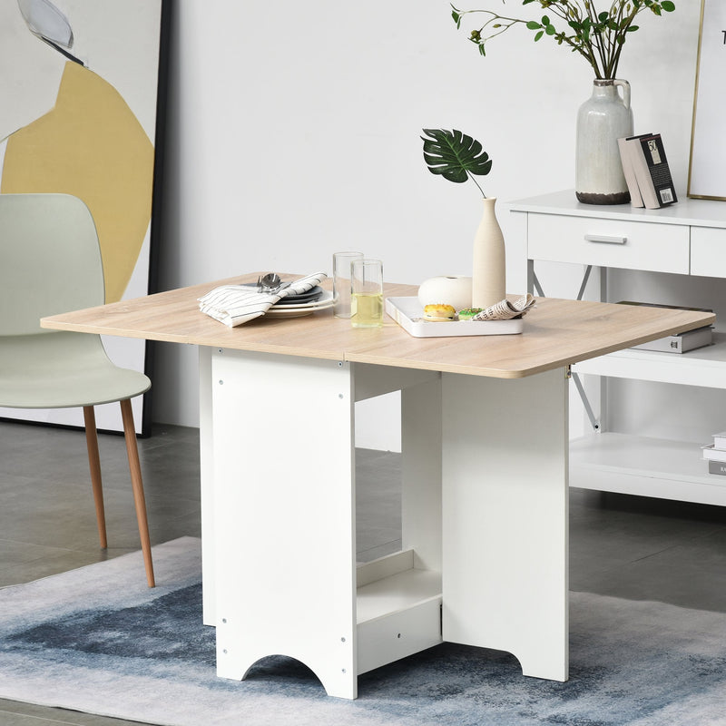 oldable Dining Table Drop-Leaf Folding Desk Side Console with Storage Shelf for Kitchen,Dining Room Bar"