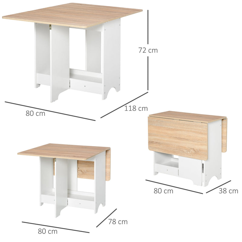 Foldable Dining Table Drop-Leaf Folding Desk Side Console with Storage Shelf for Kitchen,Dining Room Bar"