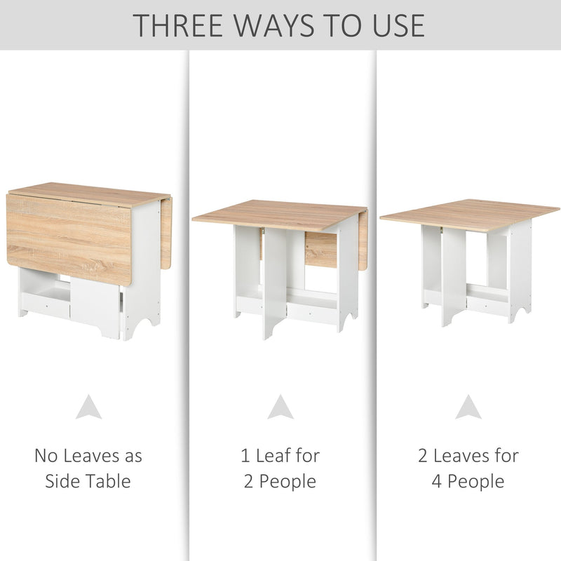 Foldable Dining Table Drop-Leaf Folding Desk Side Console with Storage Shelf for Kitchen,Dining Room Bar"