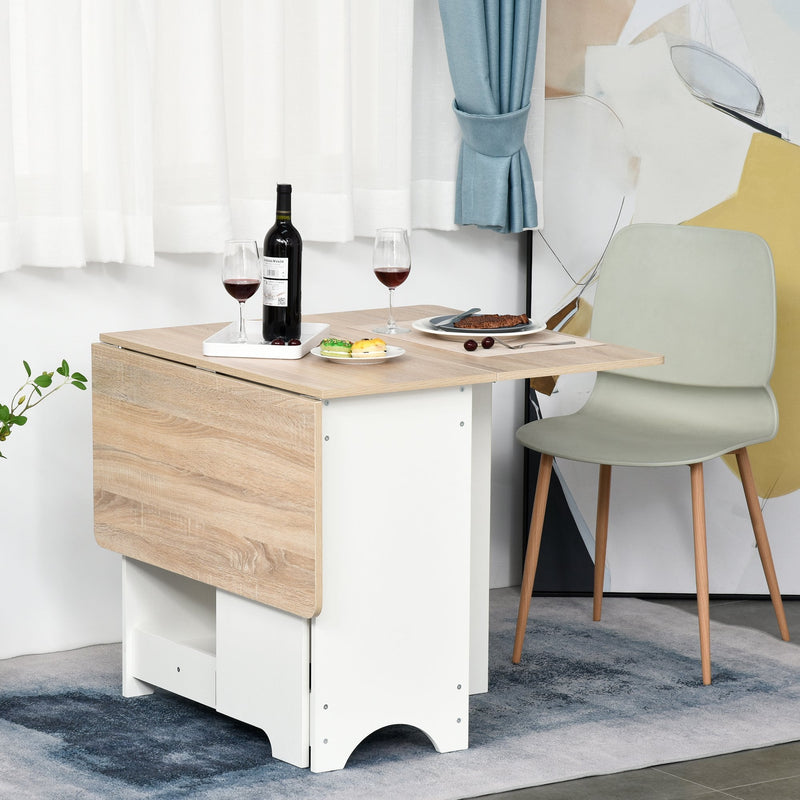 oldable Dining Table Drop-Leaf Folding Desk Side Console with Storage Shelf for Kitchen,Dining Room Bar"