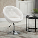 Dining Height Bar Stool Velvet-Touch Tufted Fabric - Cream White