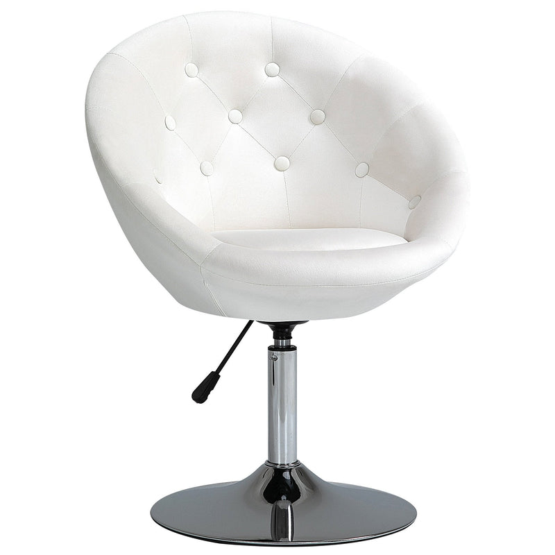 Dining Height Bar Stool Velvet-Touch Tufted Fabric - Cream White