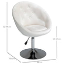 Dining Height Bar Stool Velvet-Touch Tufted Fabric - Cream White