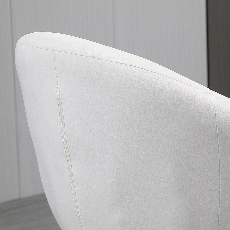 Dining Height Bar Stool Velvet-Touch Tufted Fabric - Cream White