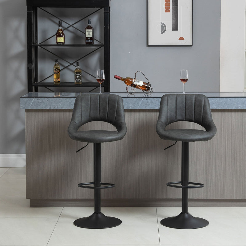 Barstools Set of 2 Adjustable - Grey