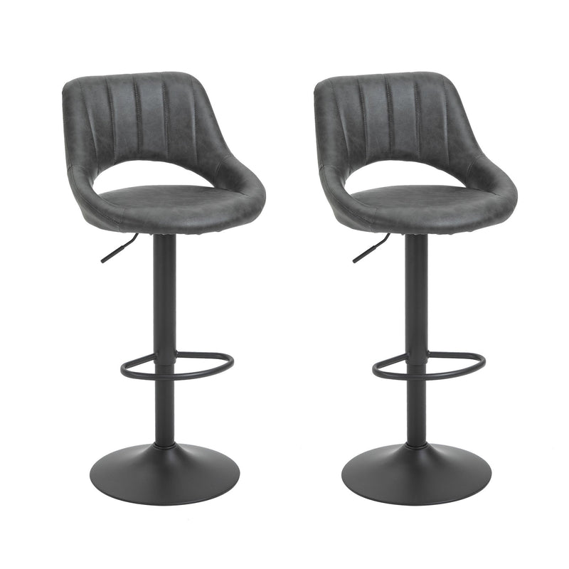 Barstools Set of 2 Adjustable - Grey