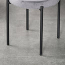Backless Stackable Dining Stools Velvet-Touch Fabric Upholstered Round Chair with Steel Legs, Set of 4, Grey 4
