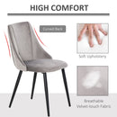 High Back Dining Chairs Modern Upholstered Velvet-Touch Fabric Accent Chairs with Metal Legs for Kitchen, Set of 2, Green