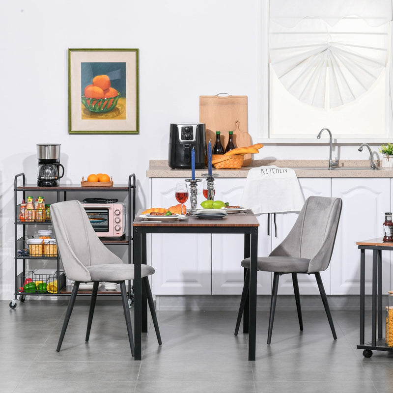 High Back Dining Chairs Modern Upholstered Velvet-Touch Fabric Accent Chairs with Metal Legs for Kitchen, Set of 2, Green