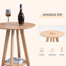 Round Cocktail Bar Table Dinning Table With Wood Legs For Pub, Dining Room, Kitchen & Home Bar