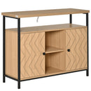 Sideboard Storage Cabinet Cupboard with Doors & Adjustable Shelves for Dining Room, Living Room, Kitchen, Oak Tone Room