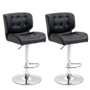Bar stools Set of 2 Adjustable Height Swivel Bar Chairs with Footrest for Kitchen, Counter, Home Bar, Black Modern