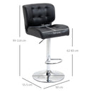 Bar stools Set of 2 Adjustable Height Swivel Bar Chairs with Footrest for Kitchen, Counter, Home Bar, Black Modern