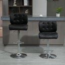Bar stools Set of 2 Adjustable Height Swivel Bar Chairs with Footrest for Kitchen, Counter, Home Bar, Black Modern