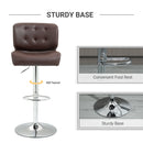 Bar stools Set of 2 Adjustable Height Swivel Bar Chairs with Footrest for Kitchen, Counter, Home Bar - Brown