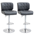 Bar stools Set of 2 Adjustable Height Swivel Bar Chairs with Footrest for Kitchen, Counter, Home Bar, Grey Modern