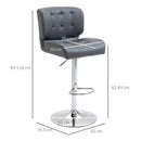 Bar stools Set of 2 Adjustable Height Swivel Bar Chairs with Footrest for Kitchen, Counter, Home Bar, Grey Modern