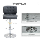 Bar stools Set of 2 Adjustable Height Swivel Bar Chairs with Footrest for Kitchen, Counter, Home Bar, Grey Modern