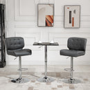 Bar stools Set of 2 Adjustable Height Swivel Bar Chairs with Footrest for Kitchen, Counter, Home Bar, Grey Modern