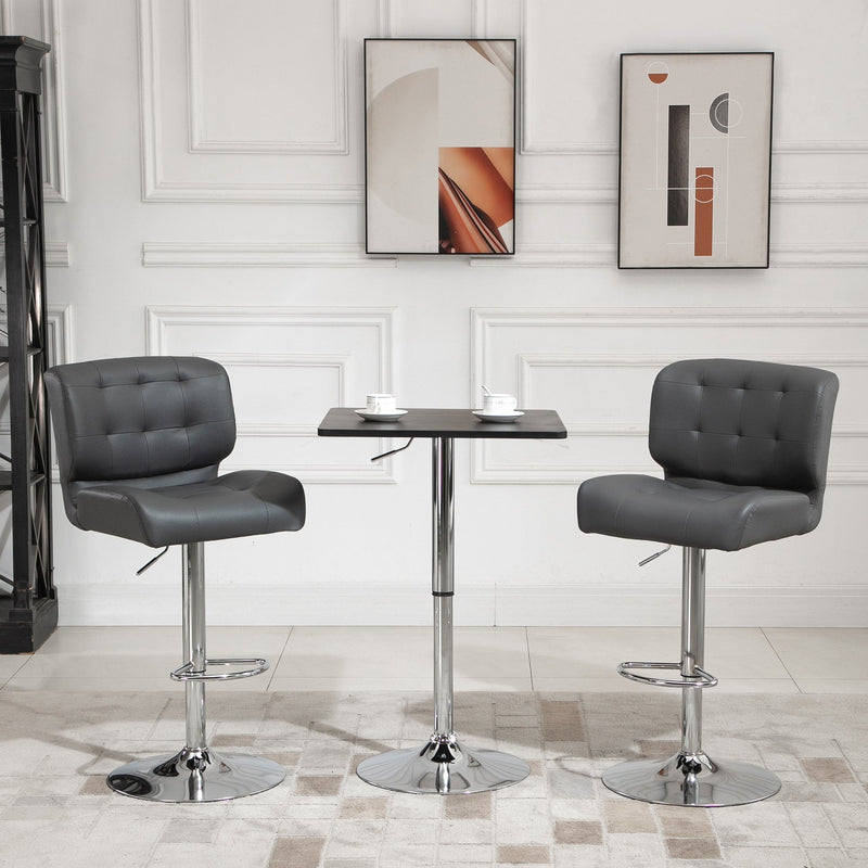 Bar stools Set of 2 Adjustable Height Swivel Bar Chairs with Footrest for Kitchen, Counter, Home Bar, Grey Modern