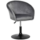 Swivel Bar Stool Fabric Dining Chair Dressing Stool With Tub Seat, Back, Adjustable Height, Grey Seat