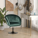 Swivel Bar Stool Fabric Dining Chair Dressing Stool with Tub Seat, Back, Adjustable Height, Green Seat